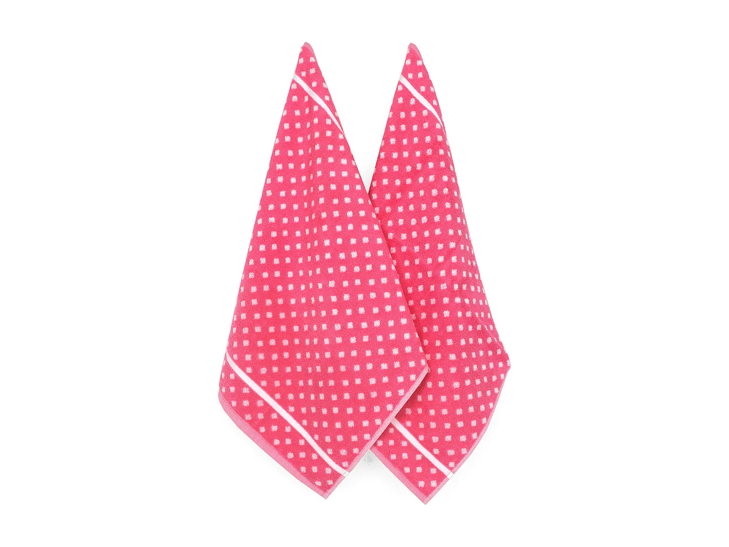 Lot de 2 torchons de cuisine éponge 50x50 cm DOTS rose