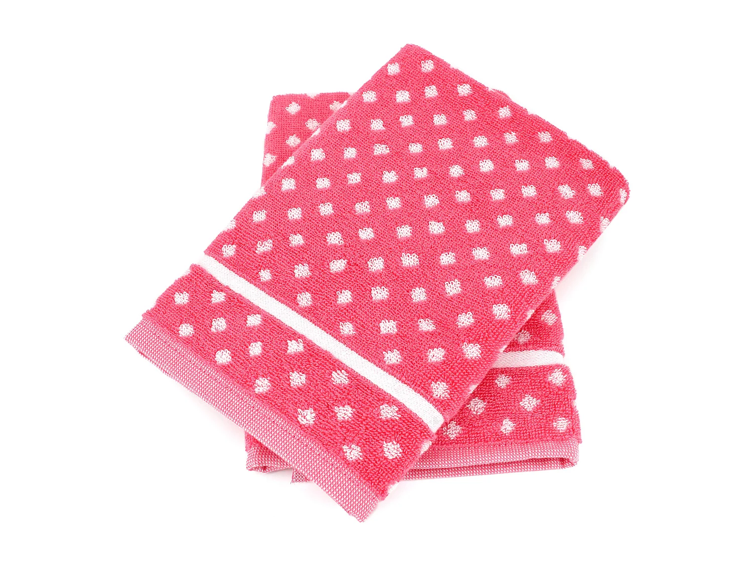 Lot de 2 torchons de cuisine éponge 50x50 cm DOTS rose
