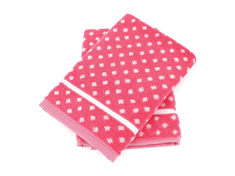 Lot de 2 torchons de cuisine éponge 50x50 cm DOTS rose