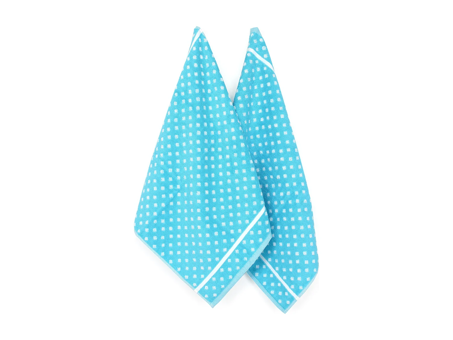 Lot de 2 torchons de cuisine éponge 50x50 cm DOTS bleu