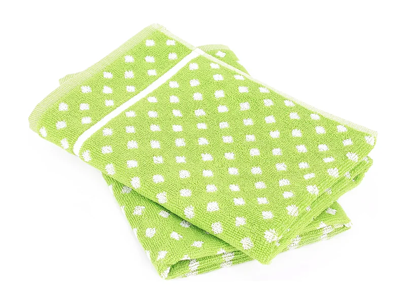 Lot de 2 torchons de cuisine éponge 50x50 cm DOTS vert