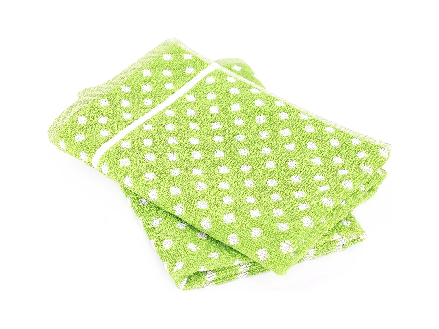 Lot de 2 torchons de cuisine éponge 50x50 cm DOTS vert