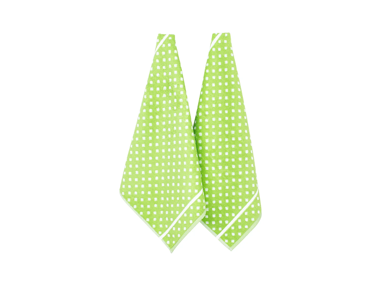 Lot de 2 torchons de cuisine éponge 50x50 cm DOTS vert