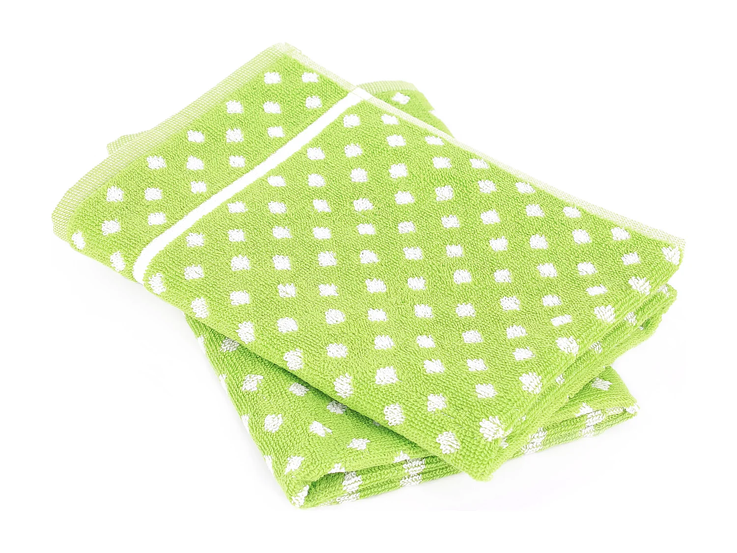 Lot de 2 torchons de cuisine éponge 50x50 cm DOTS vert