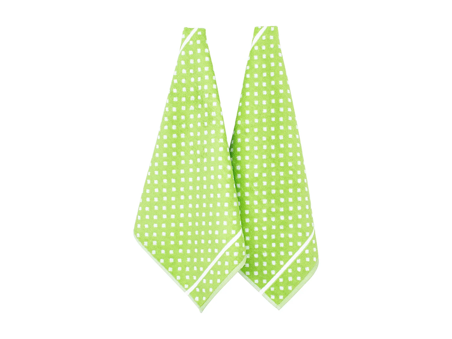 Lot de 2 torchons de cuisine éponge 50x50 cm DOTS vert
