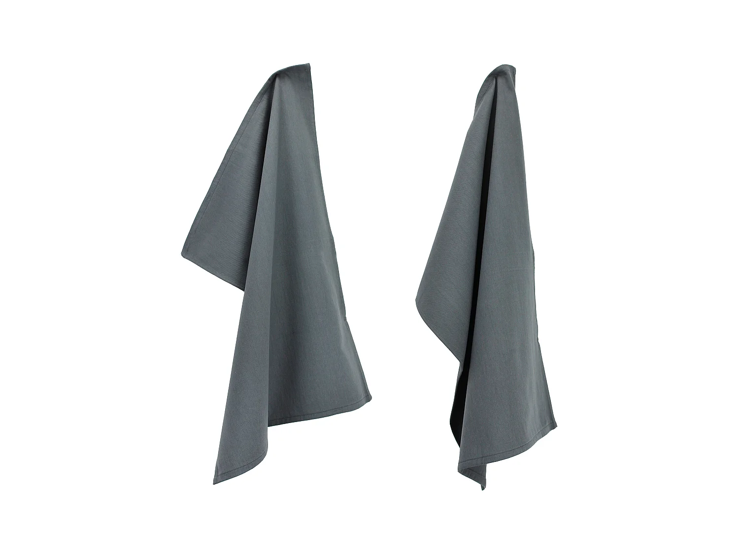 Lot de 2 torchons de cuisine 50x70 cm toile PURE KITCHEN TEA TOWEL Gris