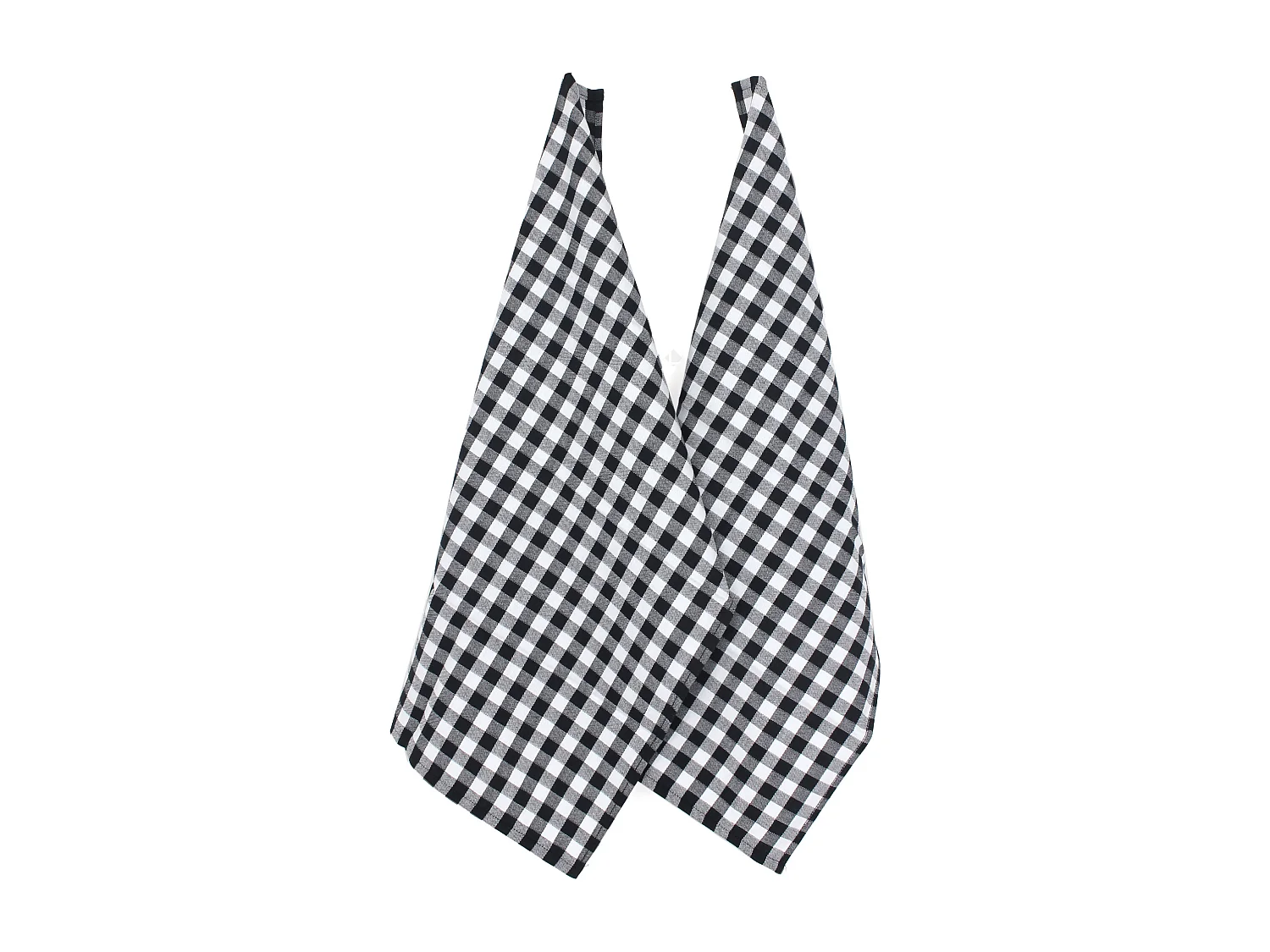 Lot de 2 torchons de cuisine toile 50x70 cm SQUARES VICHY noir