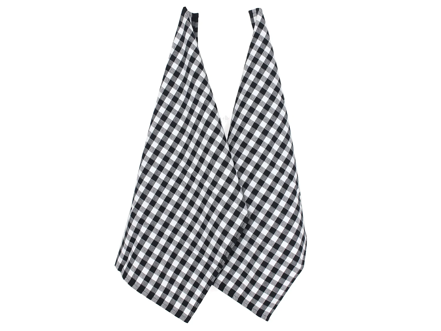 Lot de 2 torchons de cuisine toile 50x70 cm SQUARES VICHY noir