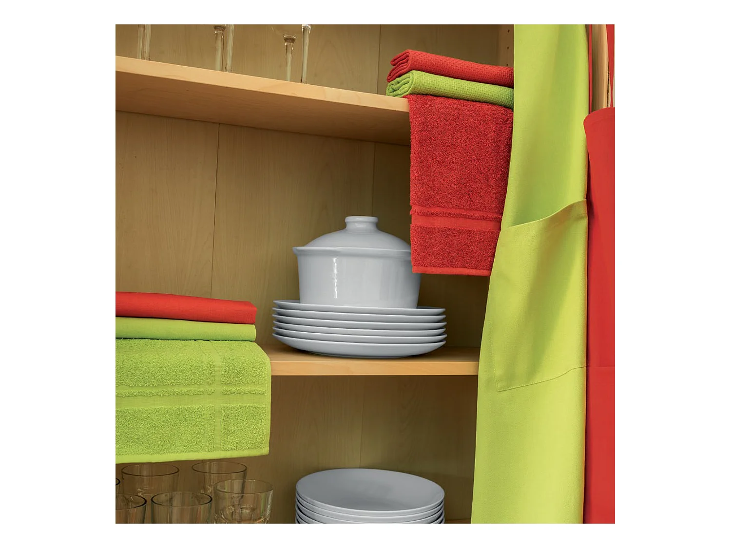 Lot de 2 torchons de cuisine 50x70 cm toile PURE KITCHEN TEA TOWEL Bleu