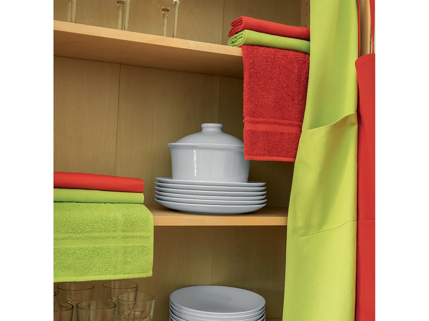 Lot de 2 torchons de cuisine 50x70 cm toile PURE KITCHEN TEA TOWEL Bleu