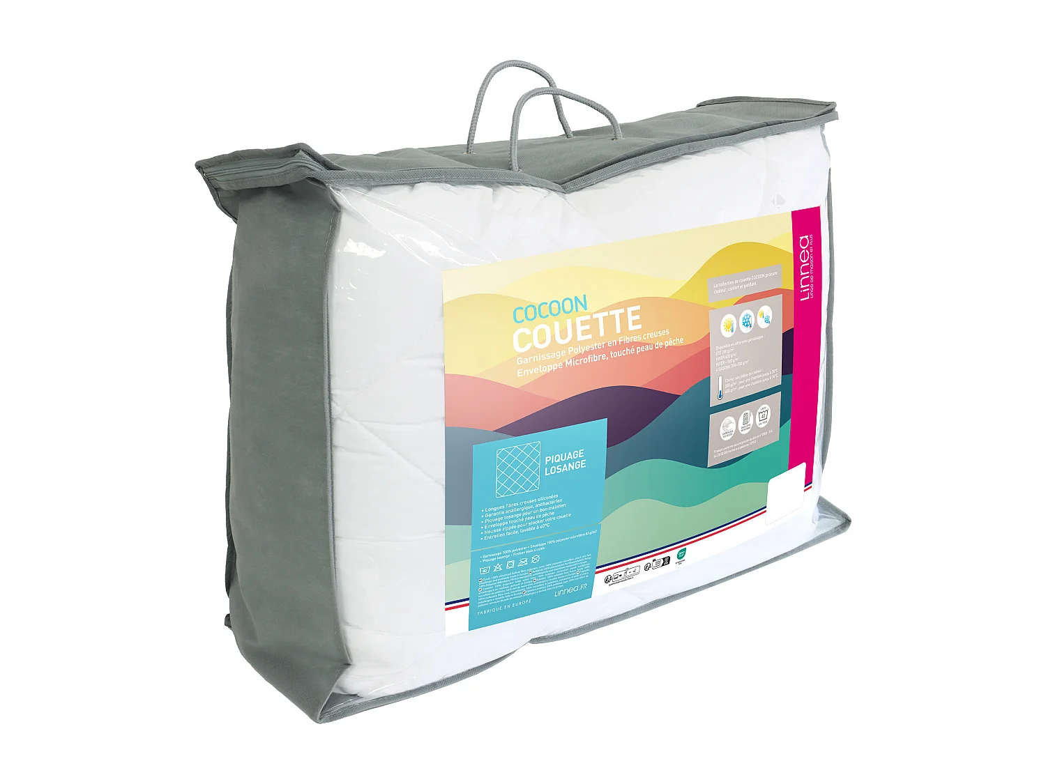 Couette été 200x200 cm COCOON garnissage fibre polyester 200 g/m2