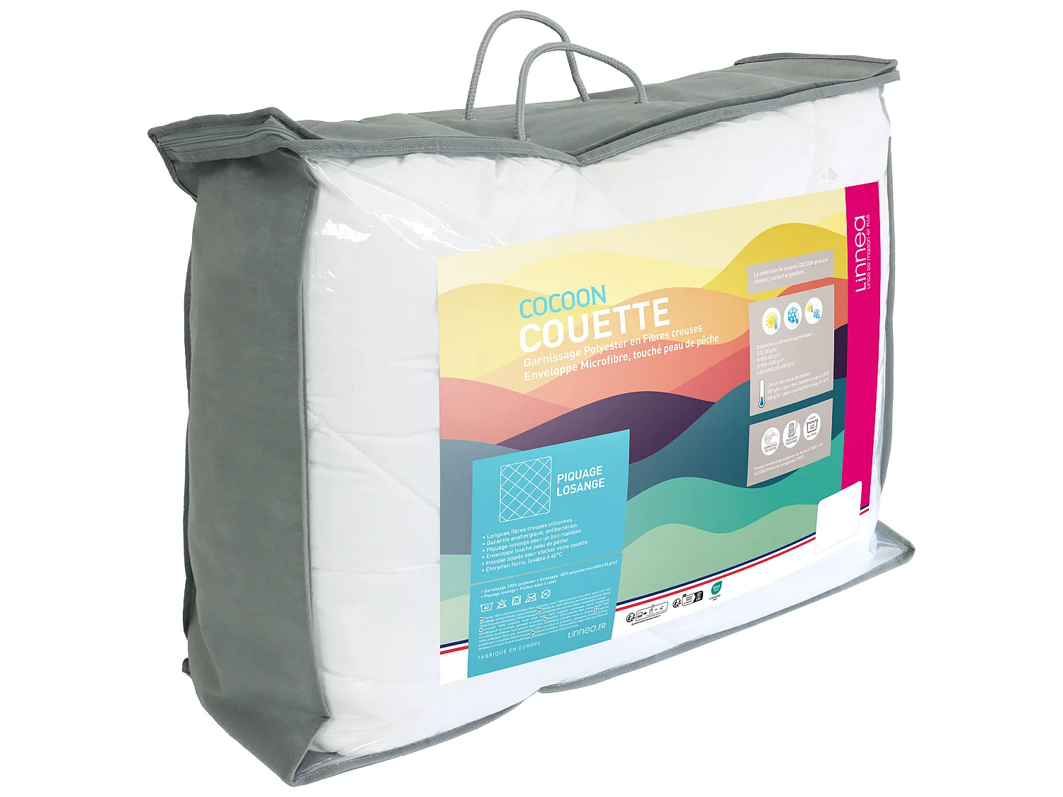 Couette été 200x200 cm COCOON garnissage fibre polyester 200 g/m2