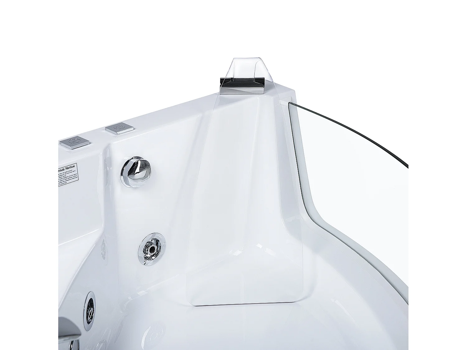 Baignoire d'angle à remous avec LED MARINA 190 x 135 cm Blanc