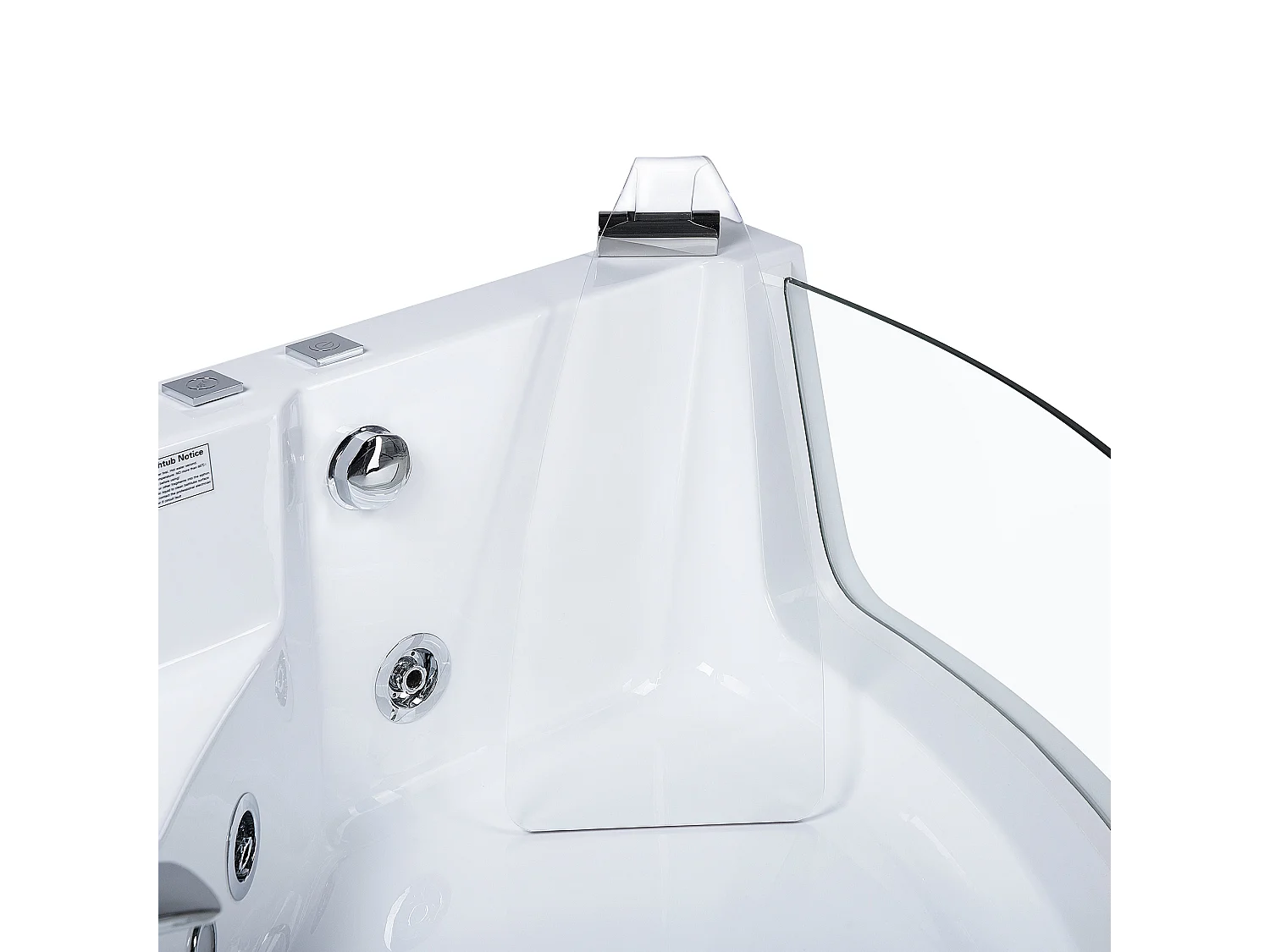 Hoek bubbelbad met LED MARINA 190 x 135 cm Wit