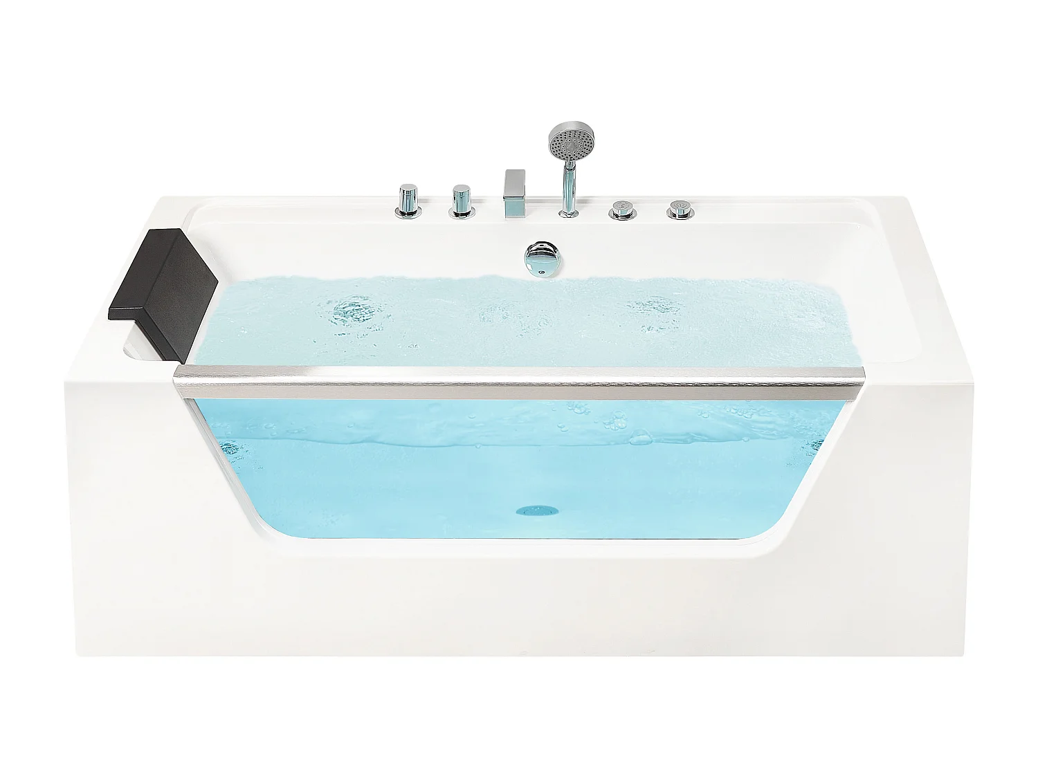 Whirlpool Badewanne weiß rechteckig 170 x 80 cm MANTA
