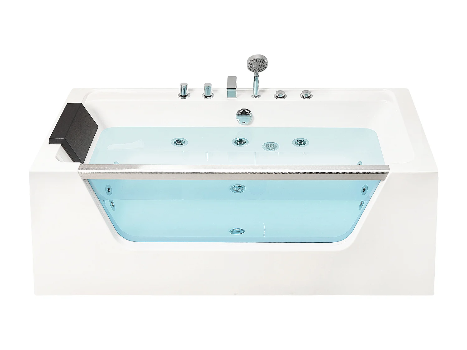 Whirlpool Badewanne weiß rechteckig 170 x 80 cm MANTA