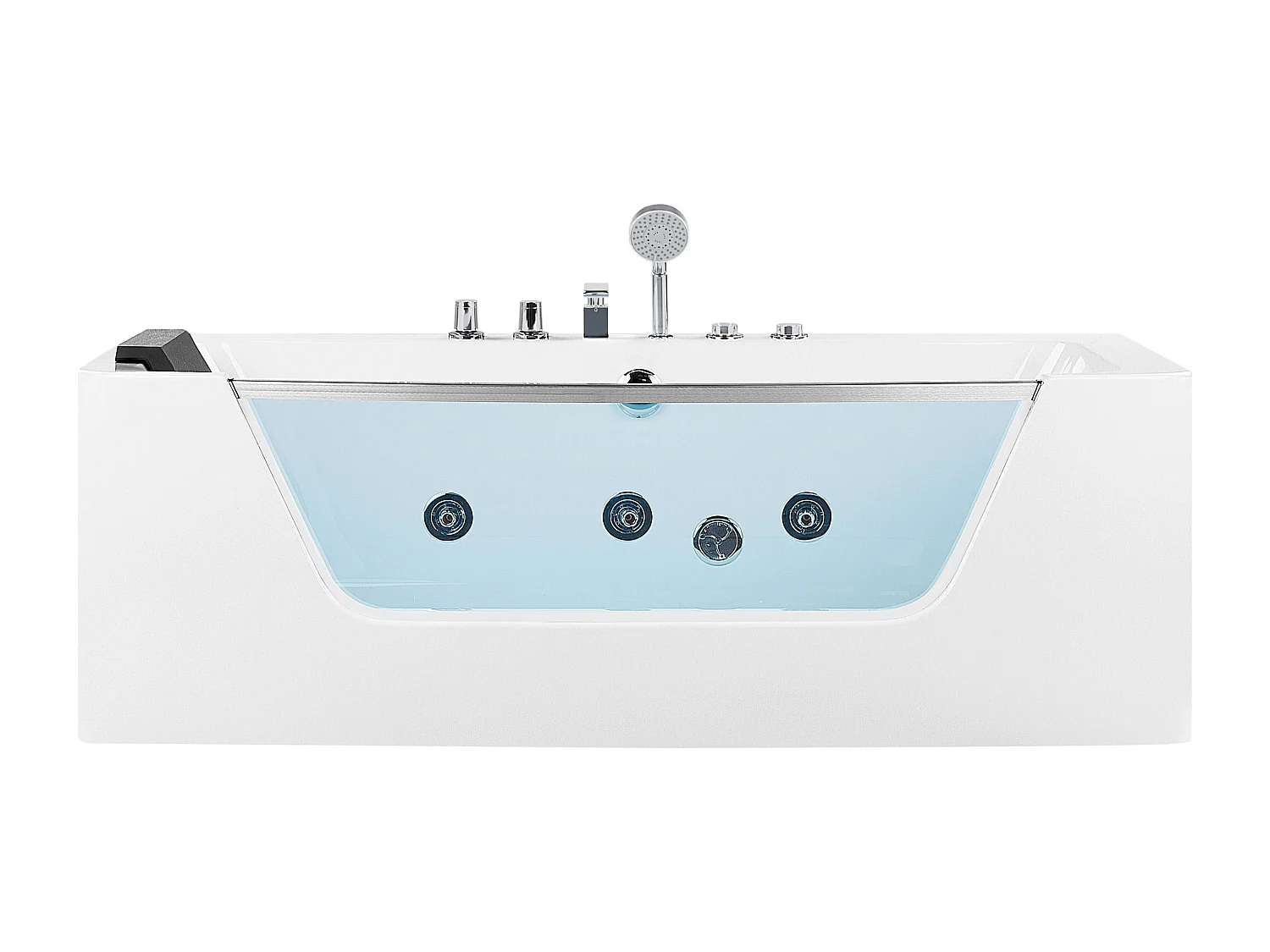 Whirlpool Badewanne weiß rechteckig 170 x 80 cm MANTA