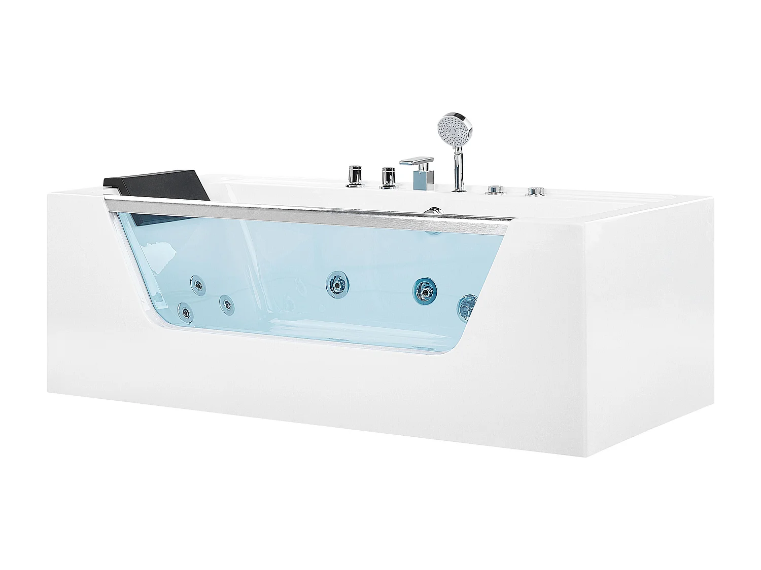 Whirlpool Badewanne weiß rechteckig 170 x 80 cm MANTA