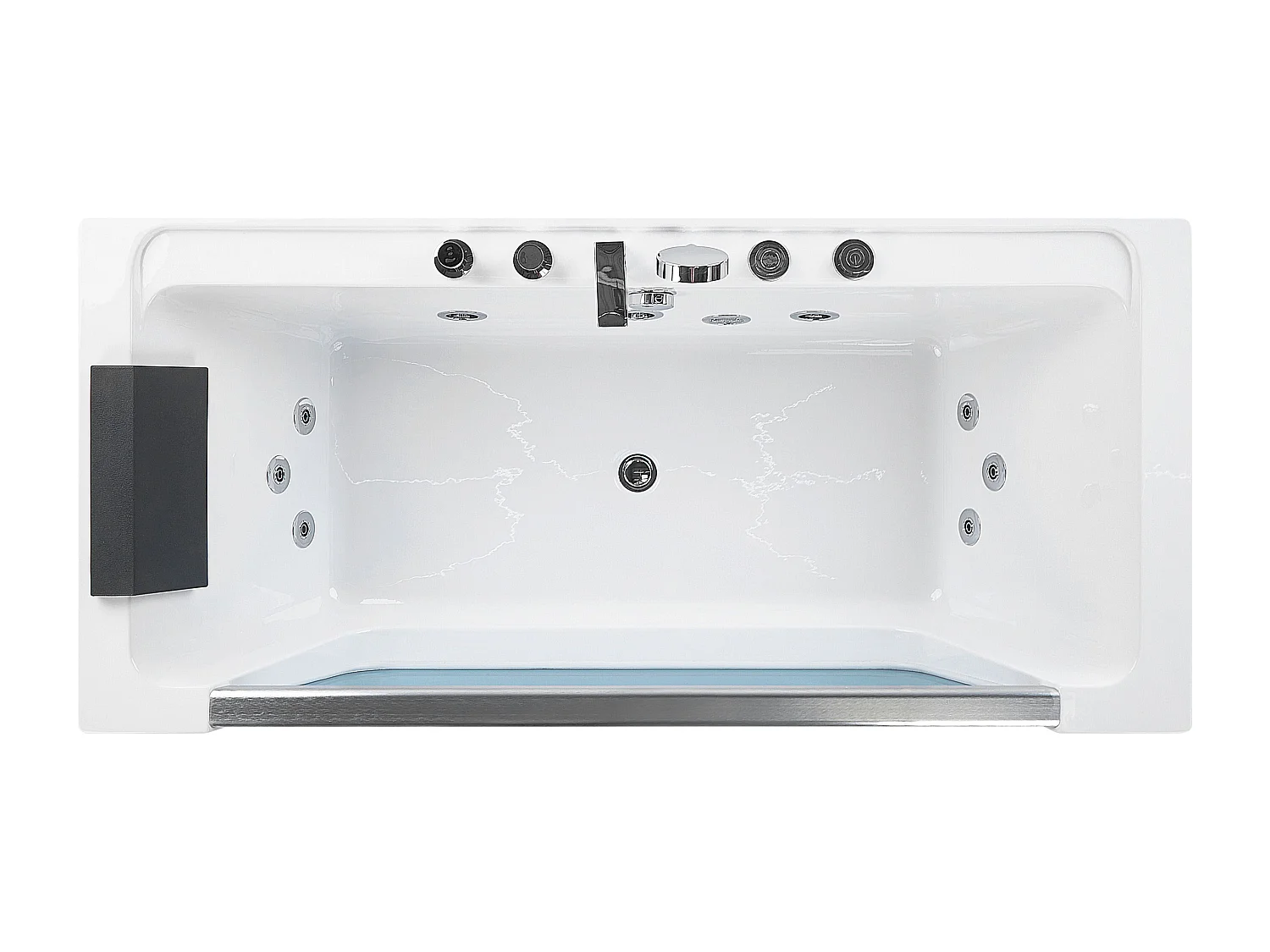 Whirlpool Badewanne weiß rechteckig 170 x 80 cm MANTA