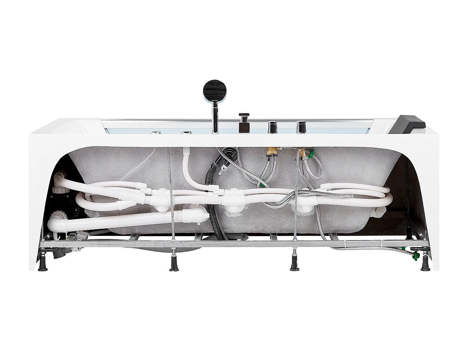 Whirlpool Badewanne weiß rechteckig 170 x 80 cm MANTA