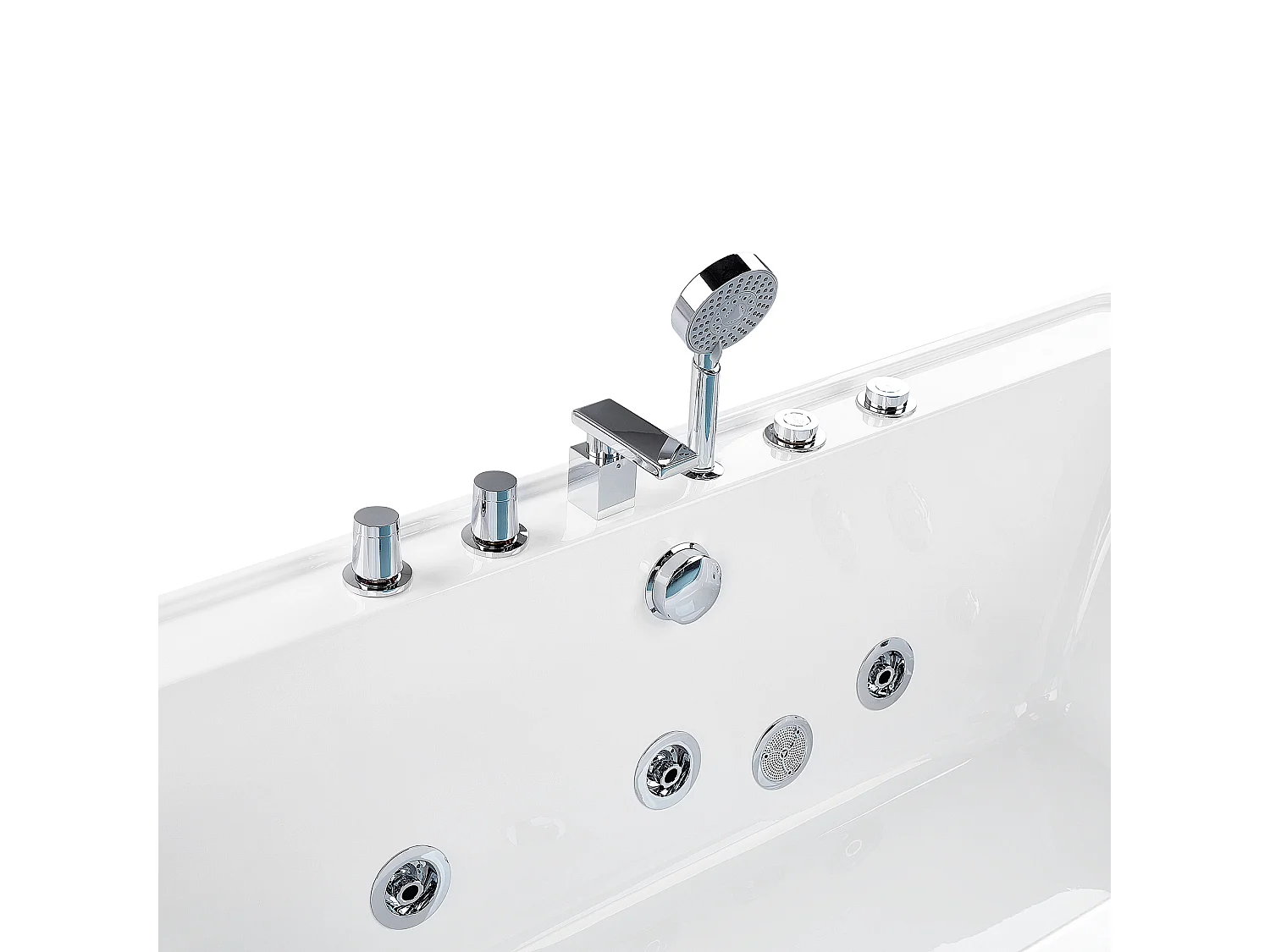 Whirlpool Badewanne weiß rechteckig 170 x 80 cm MANTA