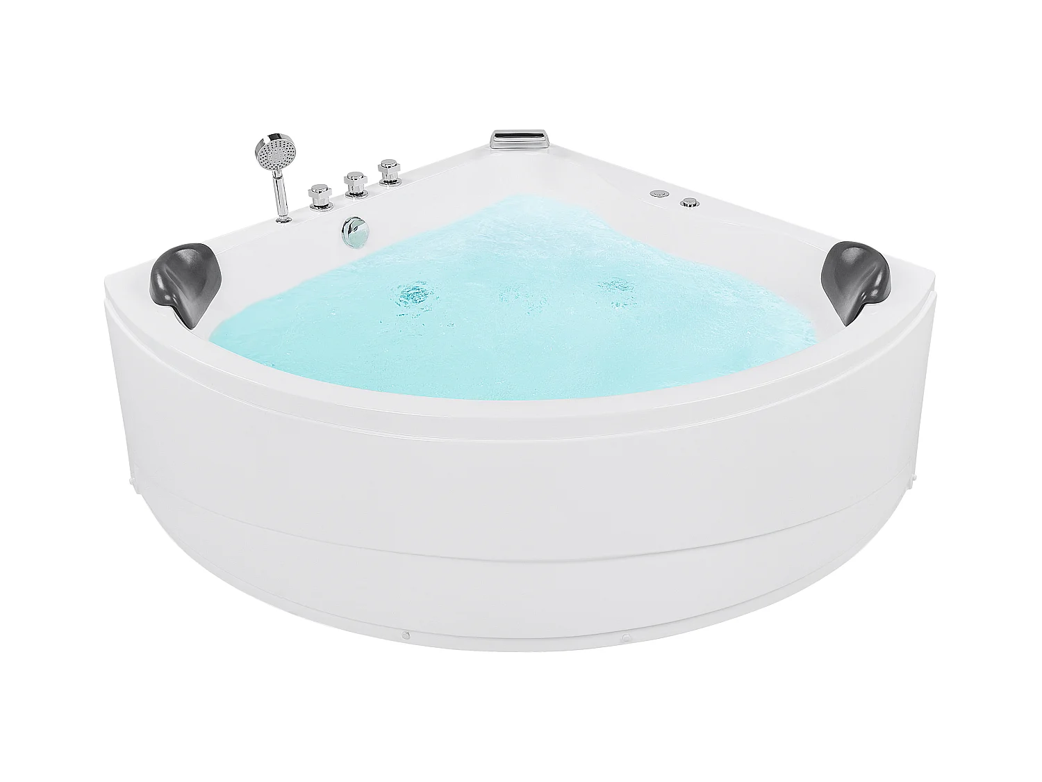Hoek bubbelbad met LED BARACOA 197 x 140 cm Wit