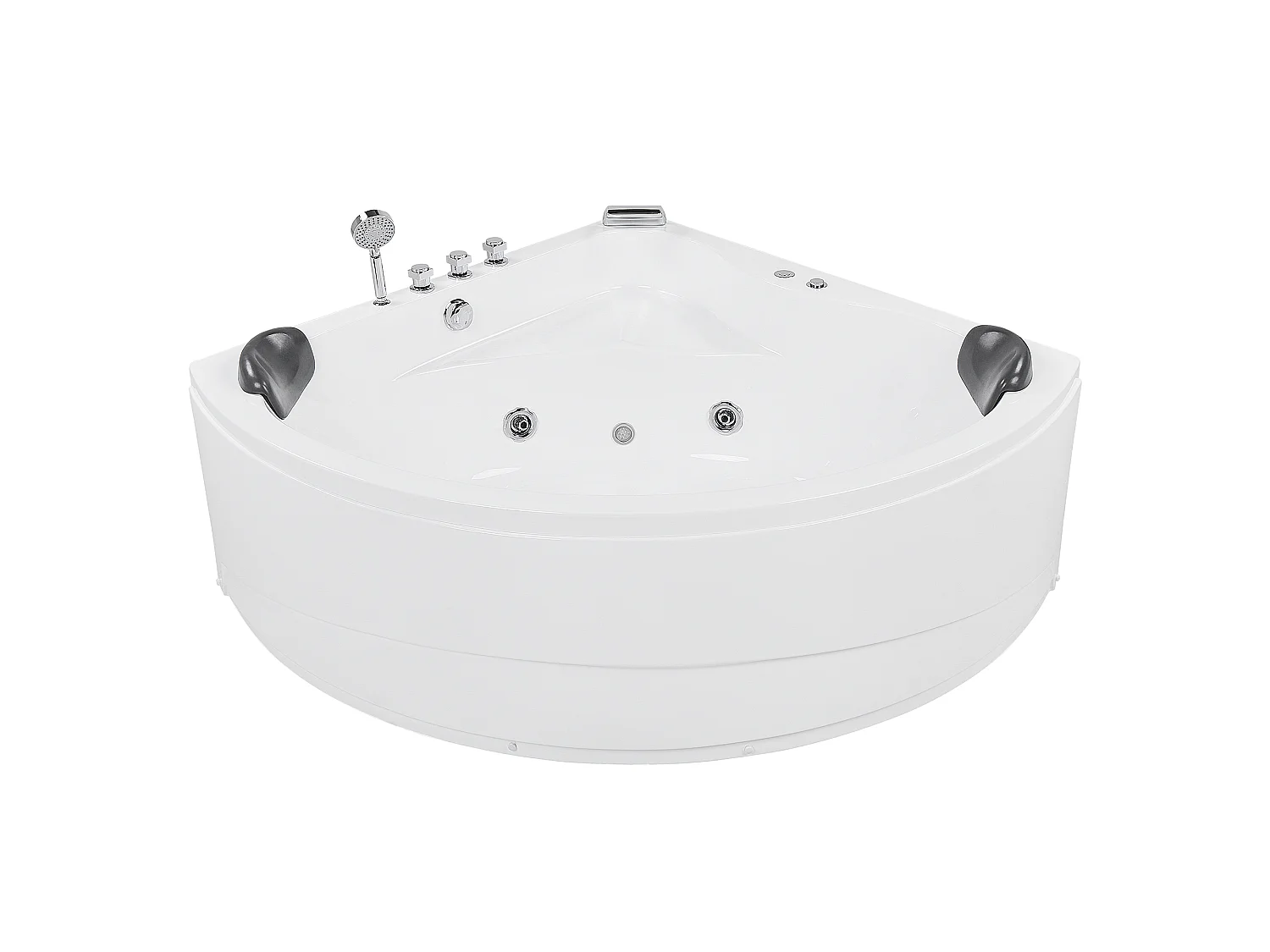 Hoek bubbelbad met LED BARACOA 197 x 140 cm Wit