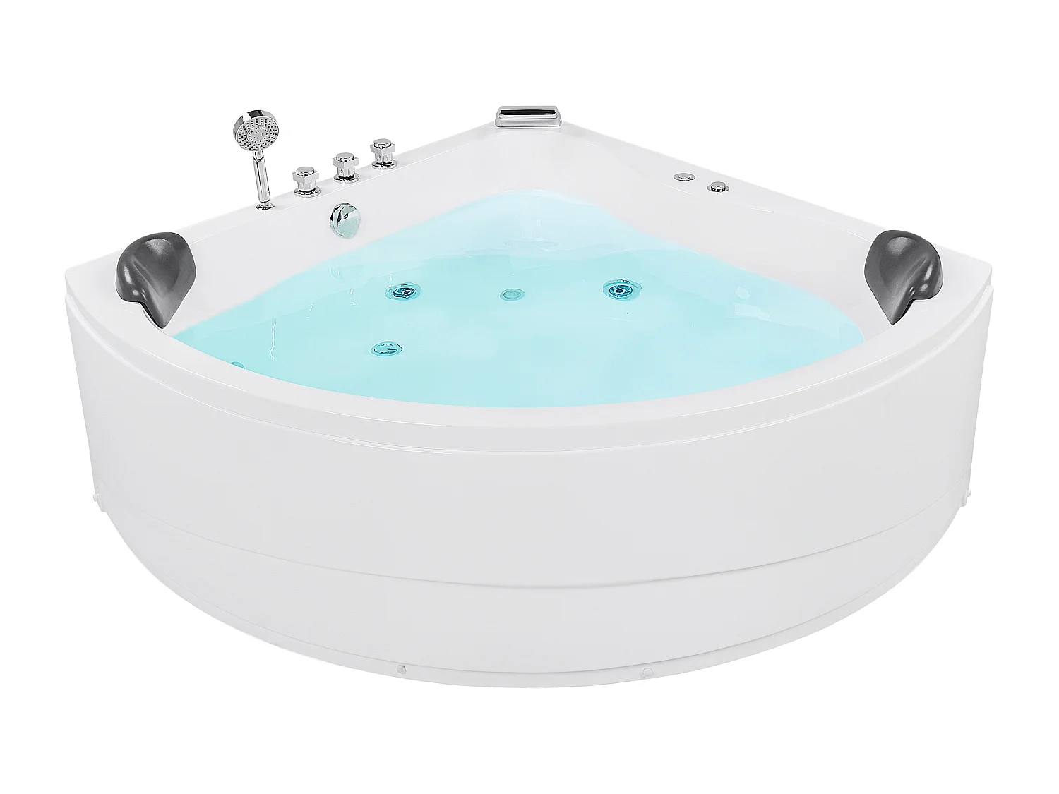 Hoek bubbelbad met LED BARACOA 197 x 140 cm Wit