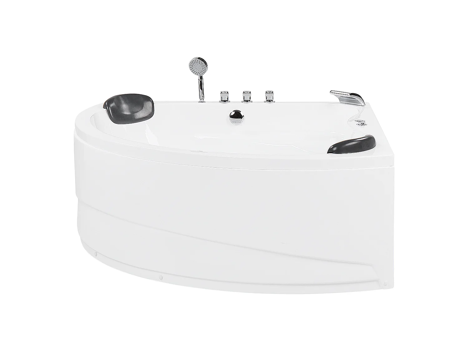 Hoek bubbelbad met LED BARACOA 197 x 140 cm Wit