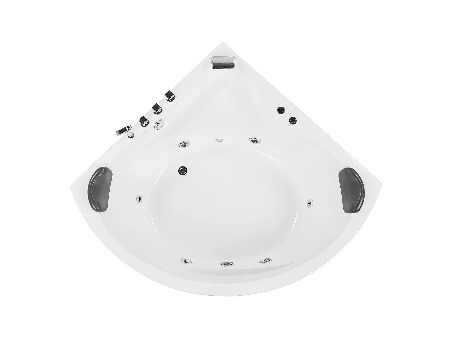 Hoek bubbelbad met LED BARACOA 197 x 140 cm Wit