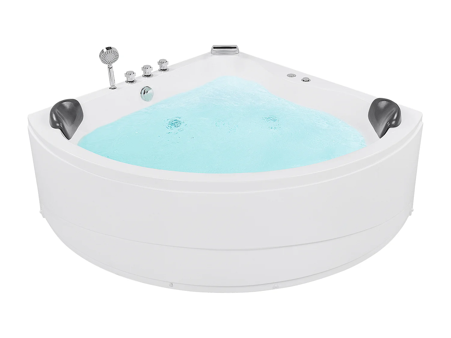 Hoek bubbelbad met LED BARACOA 197 x 140 cm Wit