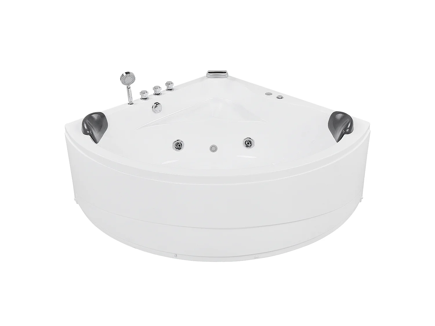 Hoek bubbelbad met LED BARACOA 197 x 140 cm Wit