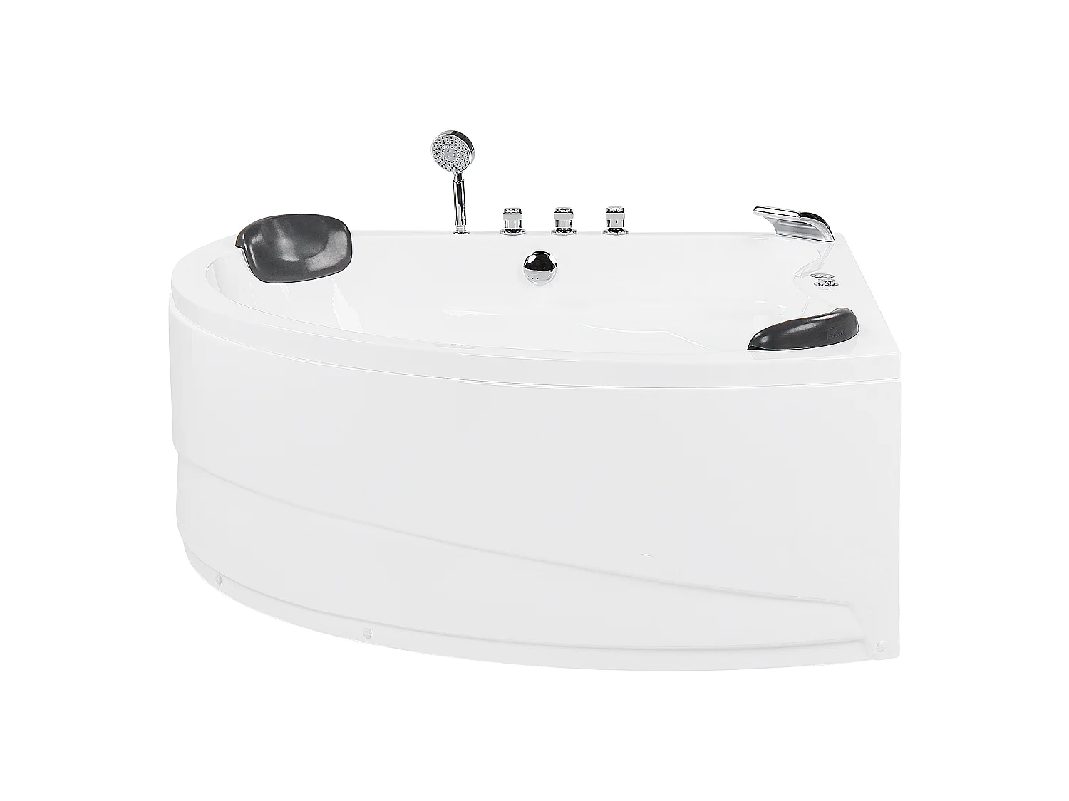 Hoek bubbelbad met LED BARACOA 197 x 140 cm Wit