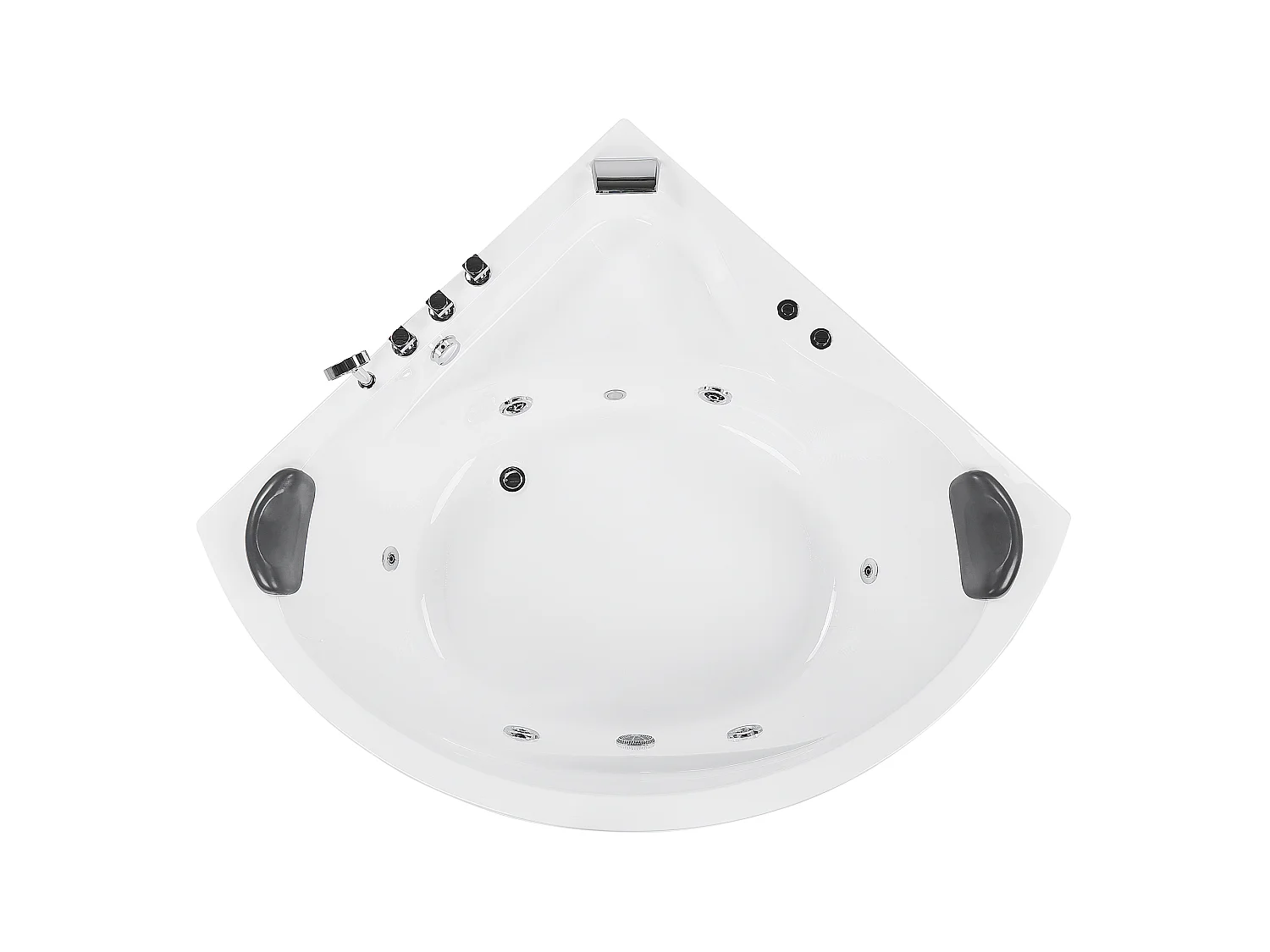 Hoek bubbelbad met LED BARACOA 197 x 140 cm Wit