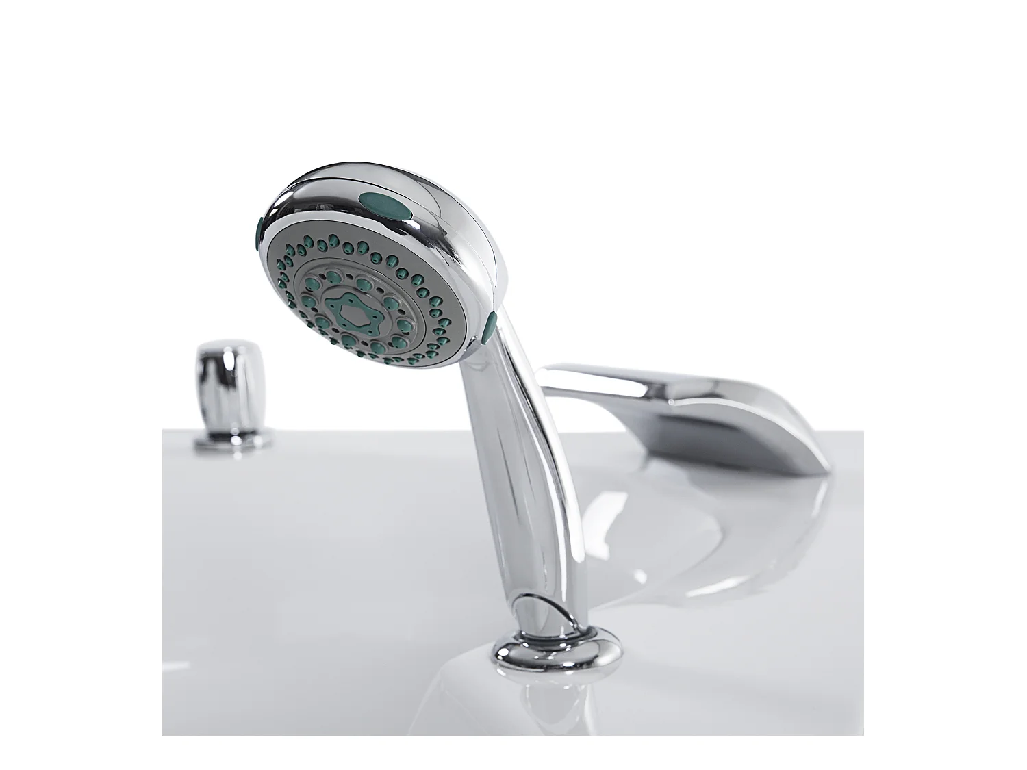 Whirlpool Badewanne Eckmodell mit LED SENADO 205 x 150 cm Weiss