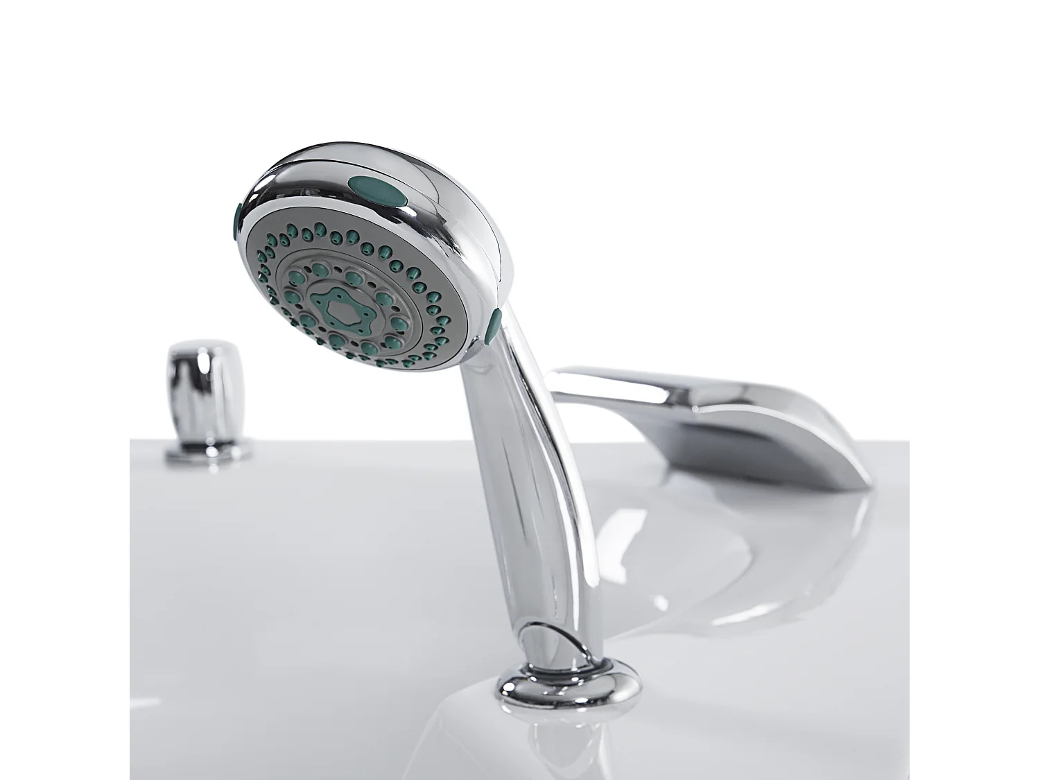 Baignoire d'angle à remous avec LED SENADO 205 x 150 cm Blanc