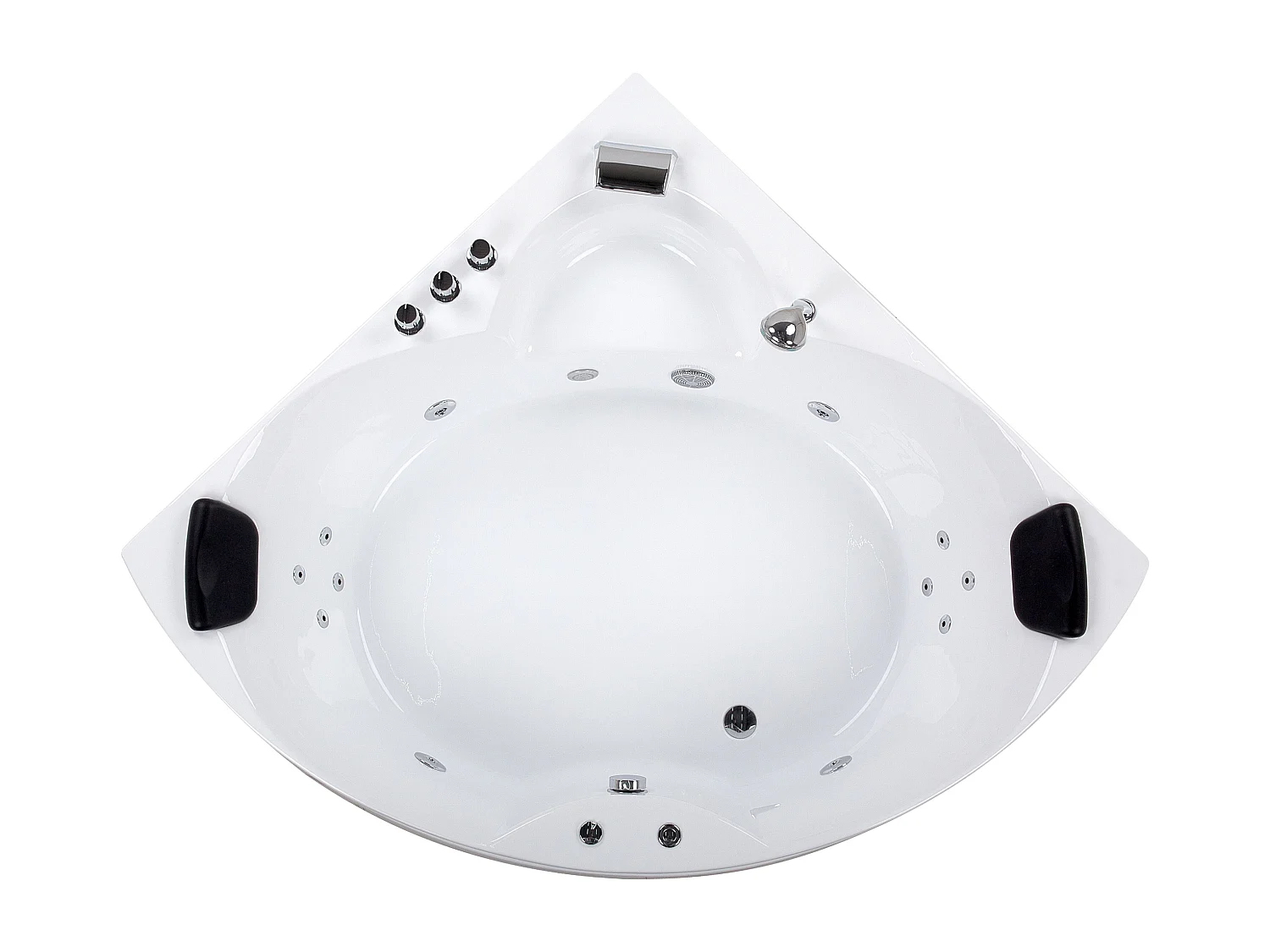 Hoek bubbelbad met LED SENADO 205 x 150 cm Wit