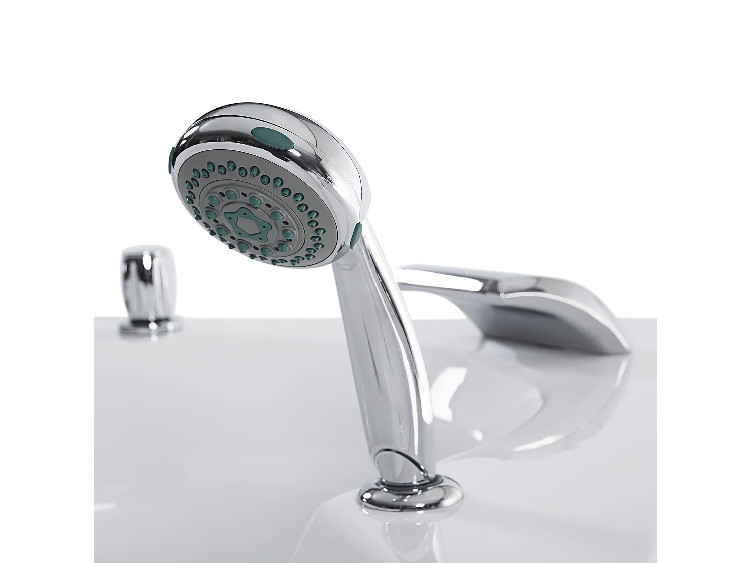 Hoek bubbelbad met LED SENADO 205 x 150 cm Wit