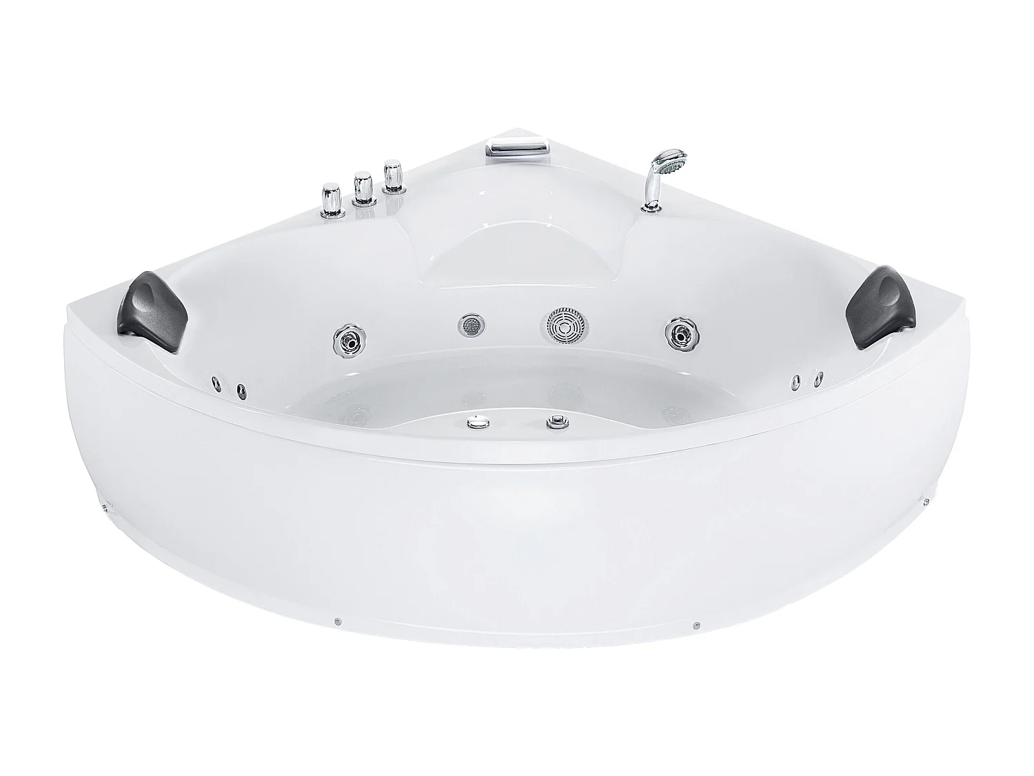 Wanna narożna z hydromasażem LED SENADO 205 x 150 cm Biały