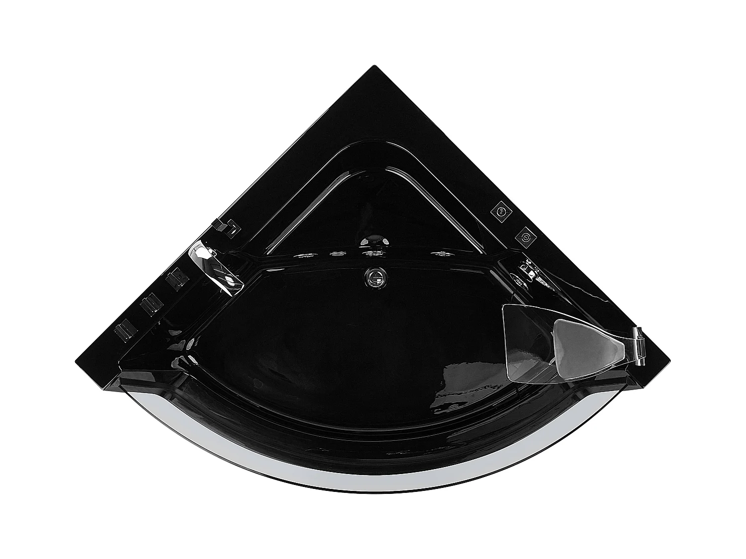 Hoek bubbelbad met LED MARINA 190 x 135 cm Zwart