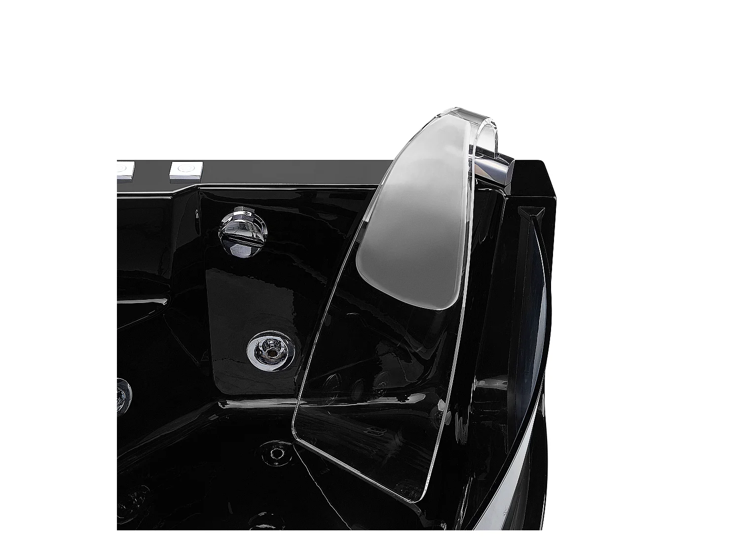 Hoek bubbelbad met LED MARINA 190 x 135 cm Zwart