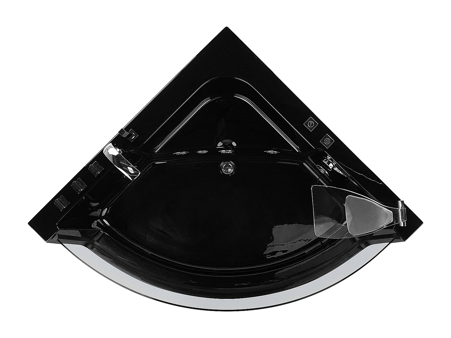 Baignoire d'angle à remous avec LED MARINA 190 x 135 cm Noir