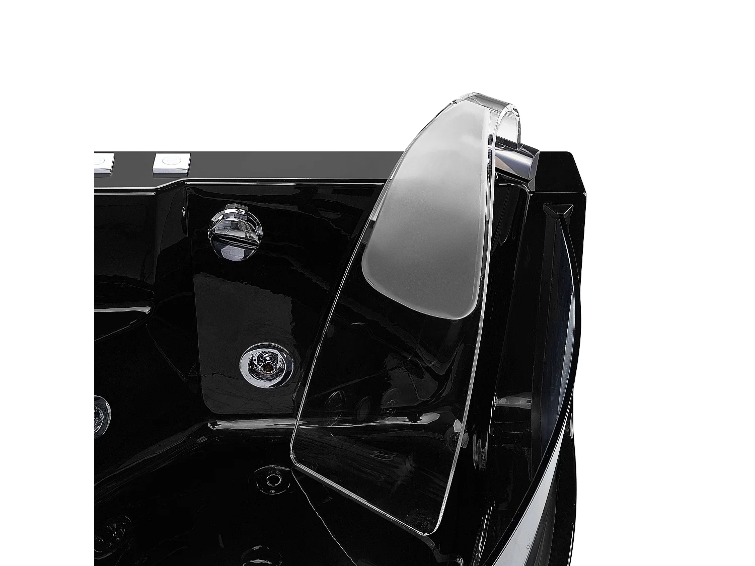 Hoek bubbelbad met LED MARINA 190 x 135 cm Zwart