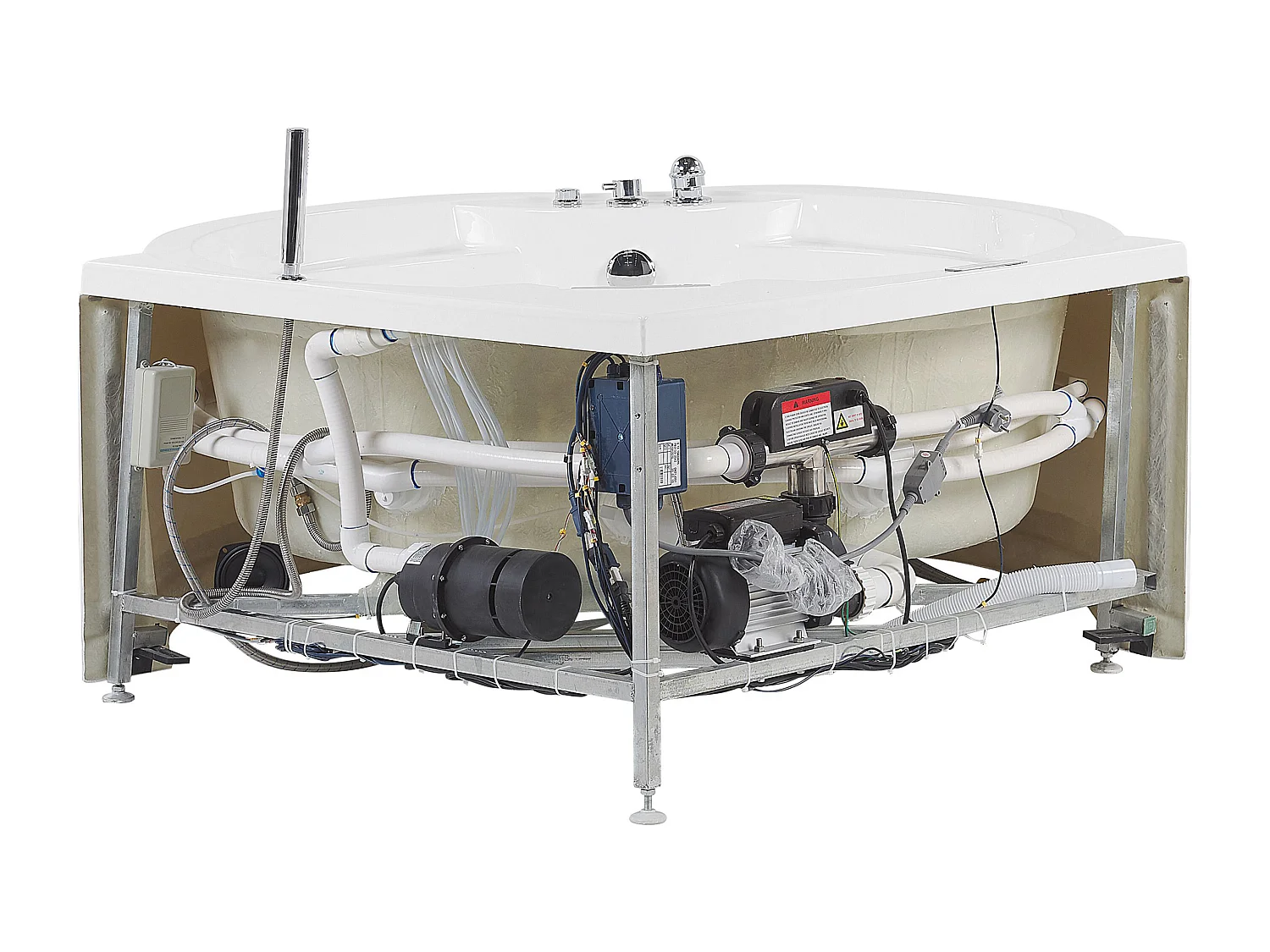 Vasca idromassaggio angolare con LED MILANO con altoparlante Bluetooth integrato 181 x 150 cm Bianco