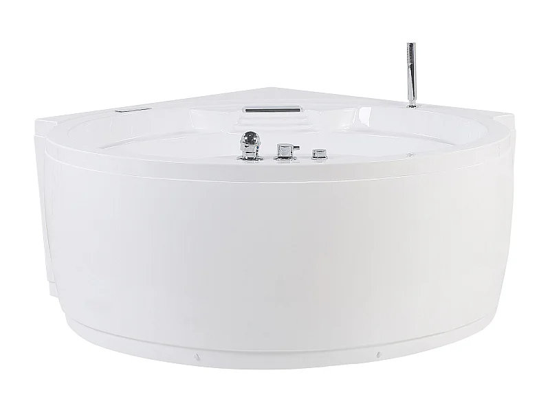 Hoek bubbelbad met LED MILANO Met ingebouwde Bluetooth speaker 181 x 150 cm Wit