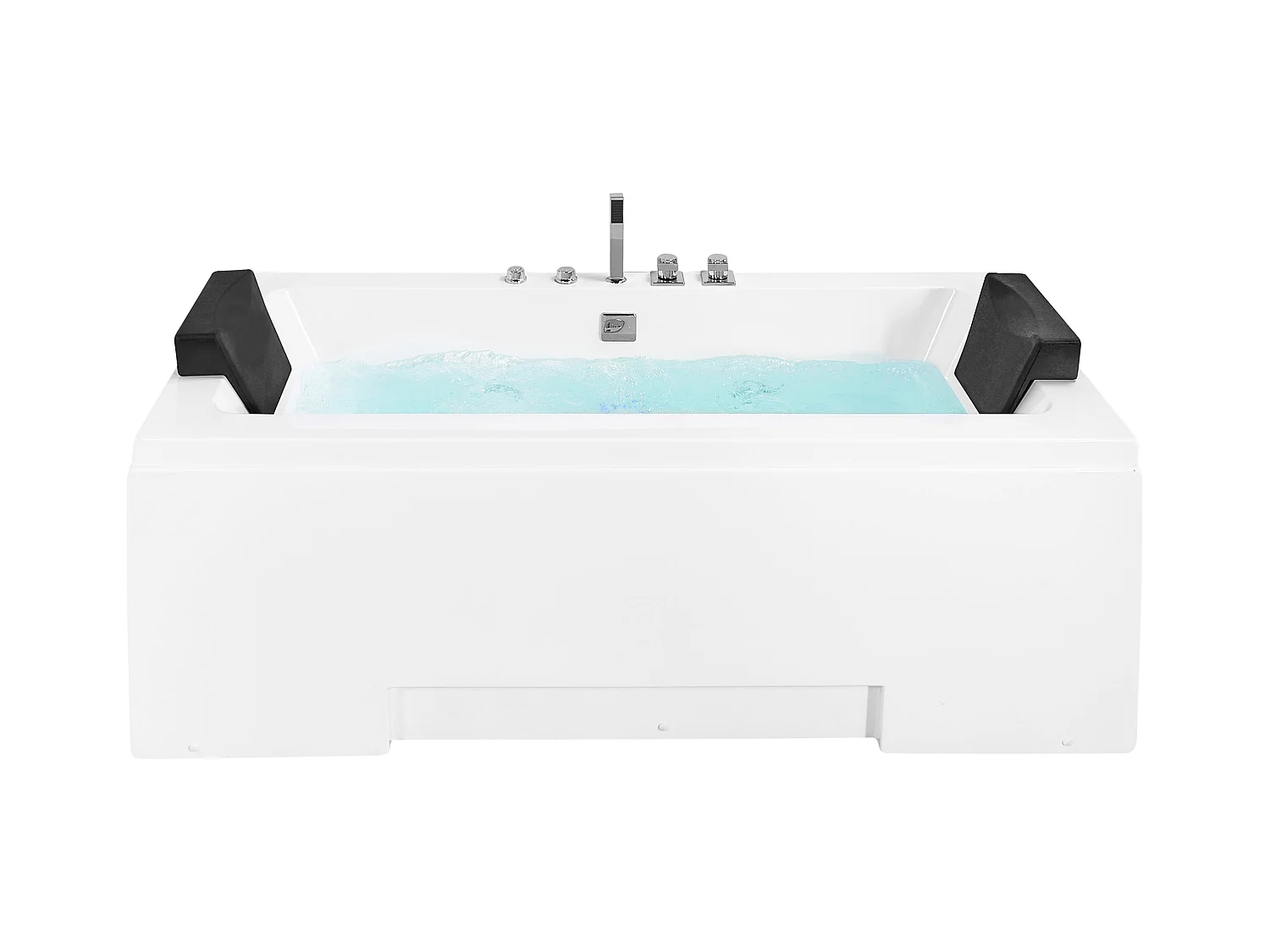 Whirlwanne Badewanne Spa weiß rechteckige Doppelwanne mit Massage LED Galley