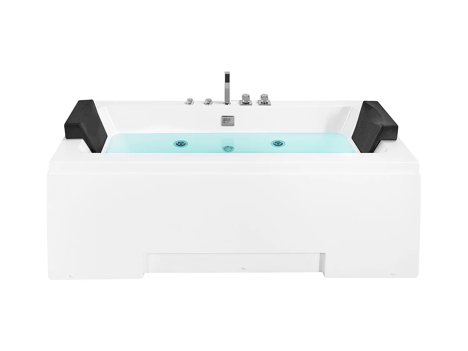 Whirlwanne Badewanne Spa weiß rechteckige Doppelwanne mit Massage LED Galley