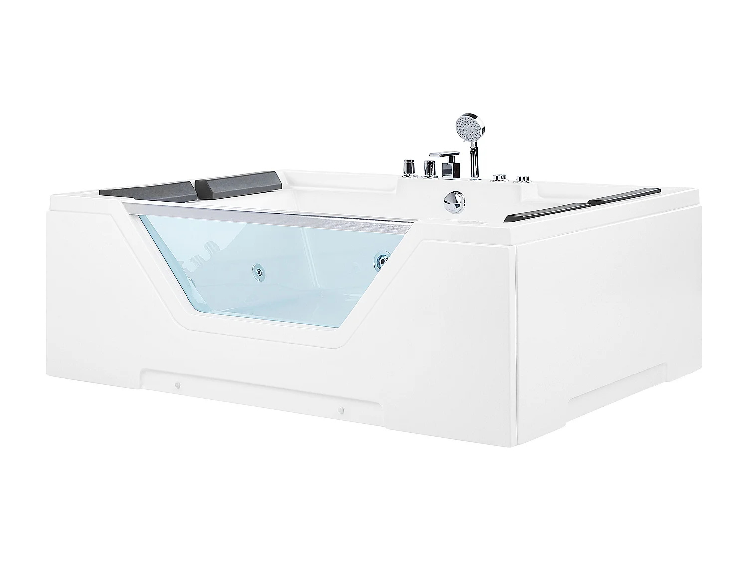 Baignoire d'angle à remous HUARAZ 170 x 120 cm Blanc