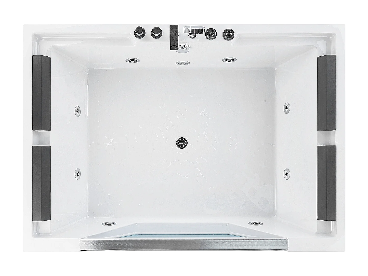 Baignoire d'angle à remous HUARAZ 170 x 120 cm Blanc