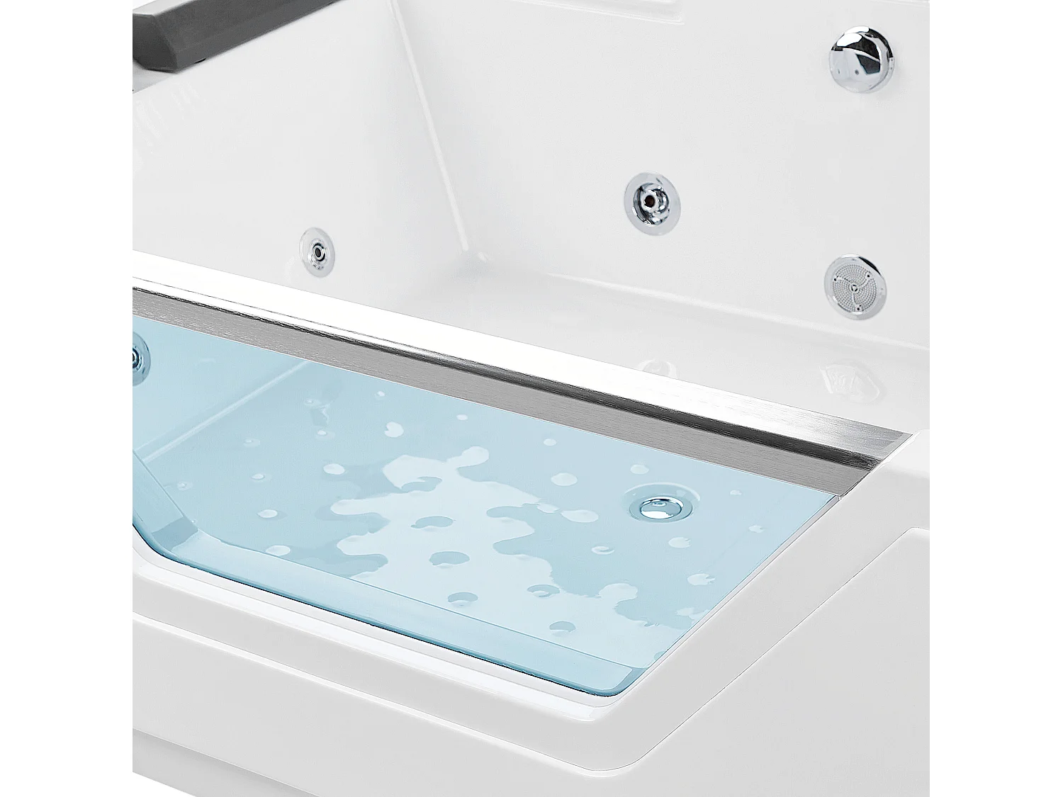 Baignoire d'angle à remous HUARAZ 170 x 120 cm Blanc